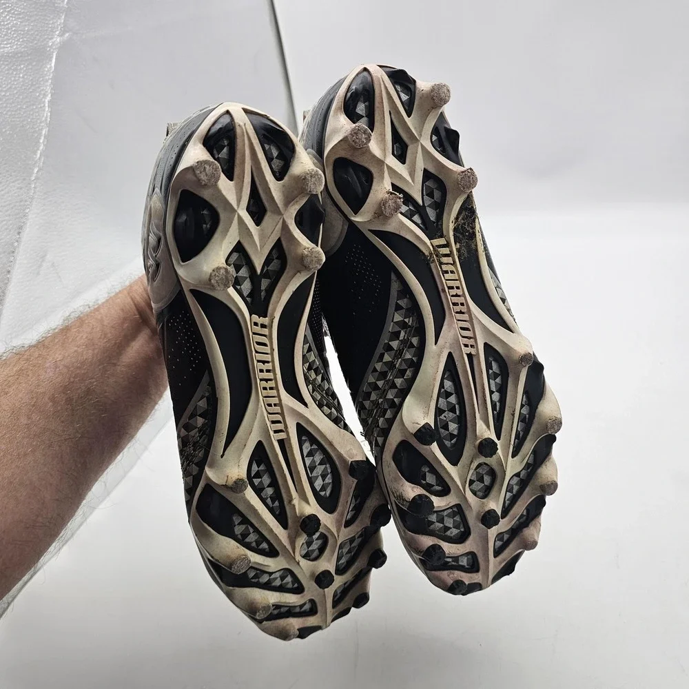Warrior Burn 6.0 Shoes Mens‎ Size 11.5 White Black Lacrosse Cleats Spikes